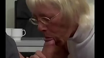 Granny Takes Huge Cock In Office