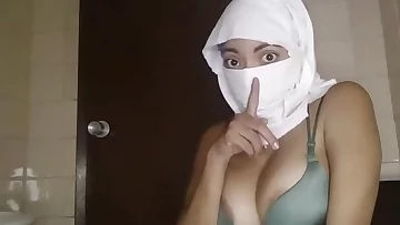 Real Horny Arab Muslim Islam Wife Slut Masturbates Squirting Pussy Silently While Husband Away