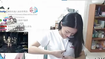 Convulse streamer chinese showcasing flawless form hooters in an arousing way