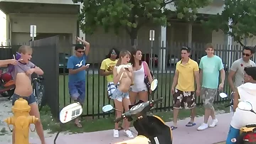 School RULES - Youthful Schoolgirls On Spring Break, Getting Bare In Public