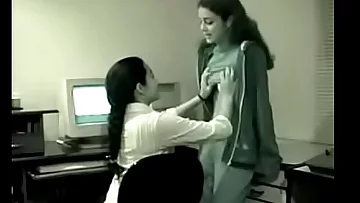 2 youthful Indian Lesbos play in the office