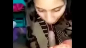 Desi school nymph providing blow-job and cumshot..