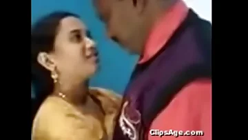 Bangladeshi super hot chick smooching an elder uncle like professional
