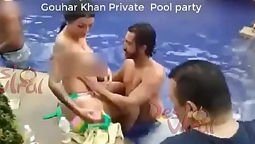 Indian Actress Gouhar Khan Individual Pool soiree