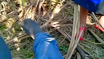 Indian village bhabhi plumbing outdoor