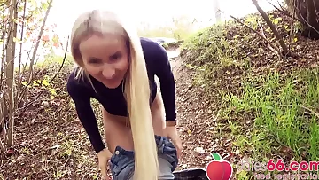 Diminutive Naughty blond Tania Swank Ravaged in rain by random guy! тЧП (ENGLISH) Dates66.com