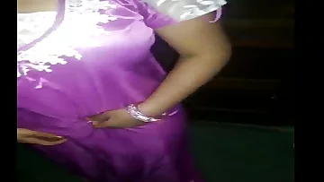 purple gown and sky blue hooter-sling impressive knockers