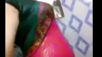 Indian Aunty Showcasing Raw Funbags On Saree